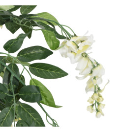 Glycine artificielle 560 feuilles 80 cm vert et blanc