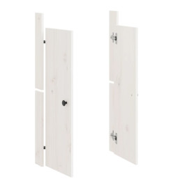 Portes de cuisine d'extérieur 2 pcs blanc bois de pin massif