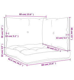 Coussins de palette 3 pcs motif à carreaux noir tissu Oxford