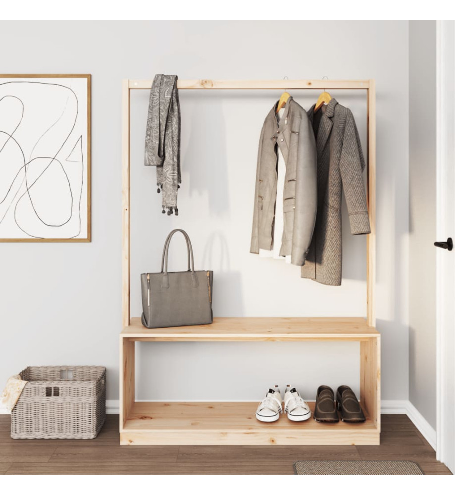 Porte-vêtements et rangement des chaussures bois massif de pin