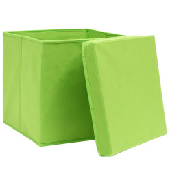 Boîtes de rangement avec couvercles 10 pcs 28x28x28 cm Vert