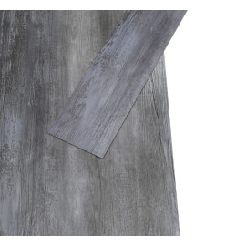 Planches de plancher PVC 4,46 m² 3 mm Autoadhésif Gris brillant