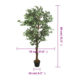 Ficus artificiel 378 feuilles 80 cm vert