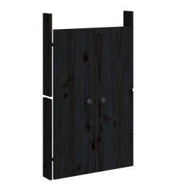 Portes de cuisine d'extérieur 2 pcs noir bois de pin massif