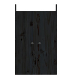 Portes de cuisine d'extérieur 2 pcs noir bois de pin massif