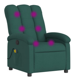 Fauteuil de massage inclinable Vert foncé Tissu