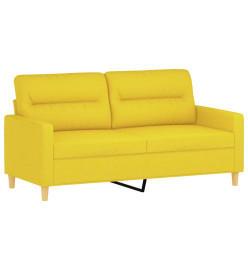 Ensemble de canapés 3 pcs avec coussins jaune clair tissu