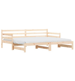 Lit de jour avec lit gigogne 90x200 cm bois de pin massif