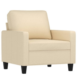 Fauteuil avec repose-pied Crème 60 cm Tissu