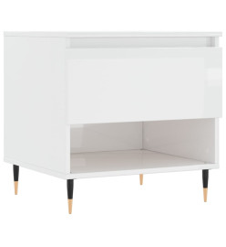 Table basse blanc brillant 50x46x50 cm bois d’ingénierie