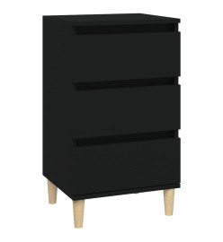 Table de chevet noir 40x35x70 cm bois d’ingénierie