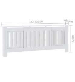 Cache-radiateur MDF Blanc 205 cm