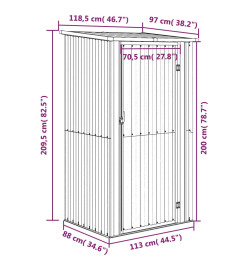 Abri de jardin Vert 118,5x97x209,5 cm Acier galvanisé