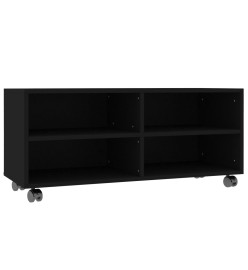 Meuble TV avec roulettes Noir 90x35x35 cm Bois d'ingénierie