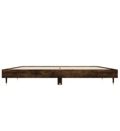 Cadre de lit chêne fumé 135x190 cm bois d'ingénierie