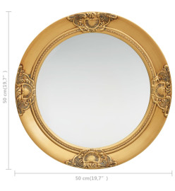 Miroir mural style baroque 50 cm Doré