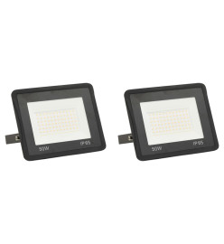 Projecteurs à LED 2 pcs 50 W Blanc chaud