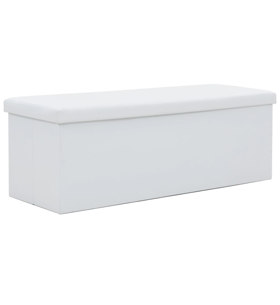 Banc de rangement pliable Similicuir 110 x 38 x 38 cm Blanc