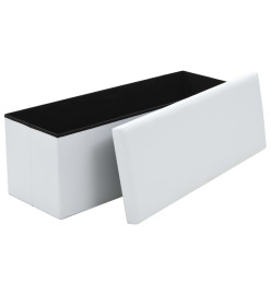 Banc de rangement pliable Similicuir 110 x 38 x 38 cm Blanc