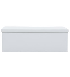 Banc de rangement pliable Similicuir 110 x 38 x 38 cm Blanc