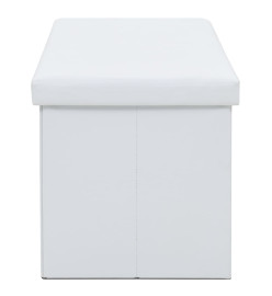 Banc de rangement pliable Similicuir 110 x 38 x 38 cm Blanc