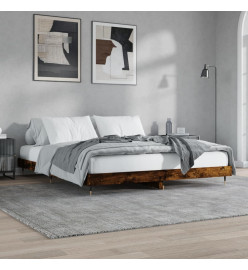 Cadre de lit chêne fumé 140x200 cm bois d'ingénierie