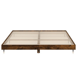Cadre de lit chêne fumé 140x200 cm bois d'ingénierie