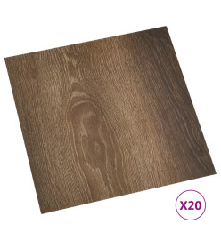 Planches de plancher autoadhésives 20 pcs PVC 1,86 m² Marron