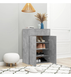 Armoire à chaussures Gris béton 60x35x84 cm Aggloméré