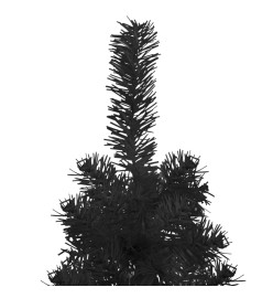 Demi sapin de Noël artificiel mince avec support Noir 120 cm