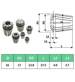 Douilles de serrage ER16 10 pcs Ensemble d'outils de tournage