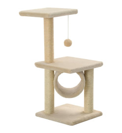 Arbre à chat avec griffoirs en sisal 65 cm Beige