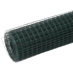 Grillage Acier avec revêtement en PVC 10x0,5 m Vert