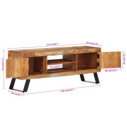 Meuble TV 112x30x45 cm bois massif de récupération