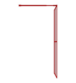 Paroi de douche avec verre ESG transparent rouge 100x195 cm