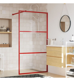 Paroi de douche avec verre ESG transparent rouge 100x195 cm