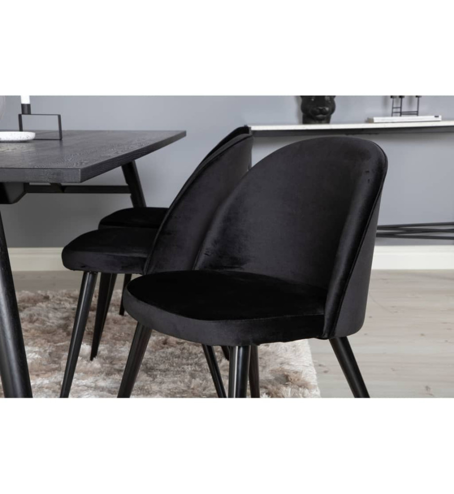 Venture Home Chaises à manger lot de 2 Velvet velours noir