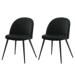 Venture Home Chaises à manger lot de 2 Velvet velours noir