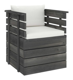 Salon de jardin palette 12 pcs avec coussins Bois de pin massif