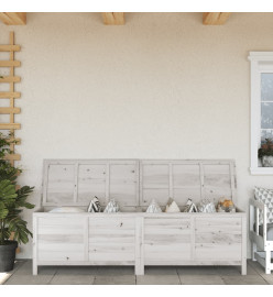 Boîte de rangement de jardin blanc bois massif de sapin