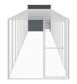 Poulailler avec cour anthracite 165x1271x181 cm acier galvanisé