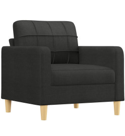 Fauteuil avec repose-pied Noir 60 cm Tissu