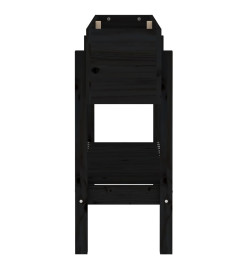 Lit surélevé de jardin noir 101x30x69 cm bois de pin massif