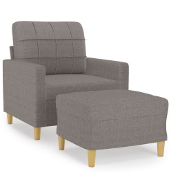 Fauteuil avec repose-pied Taupe 60 cm Tissu