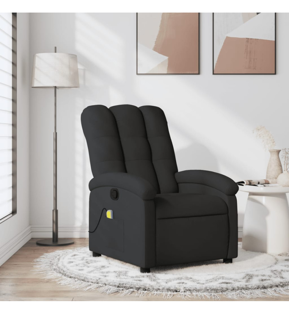 Fauteuil de massage inclinable Noir Tissu