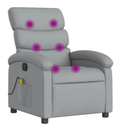 Fauteuil de massage inclinable Gris clair Tissu