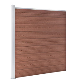 Ensemble de clôture WPC 10 Carré + 1 Incliné 1830x186 cm Marron