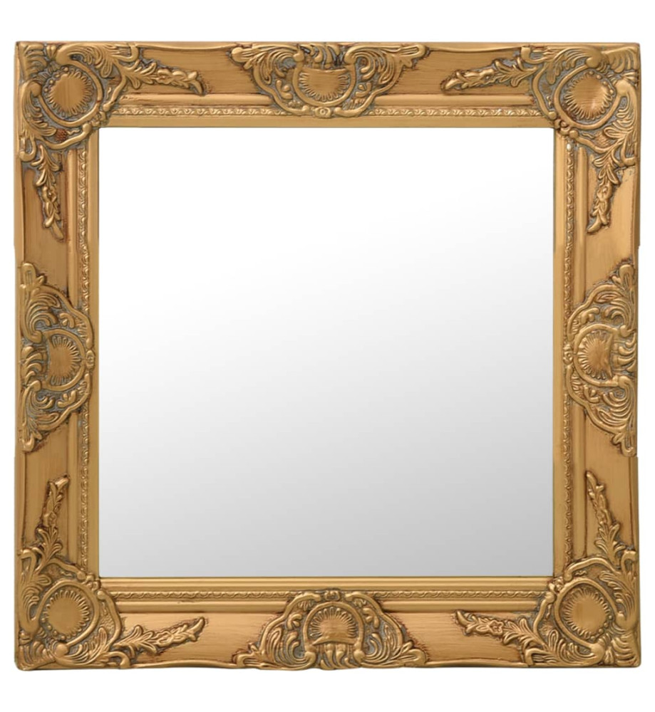 Miroir mural style baroque 50x50 cm Doré