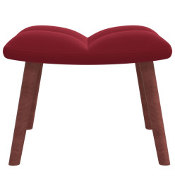 Chaise de relaxation avec repose-pied Rouge bordeaux Velours