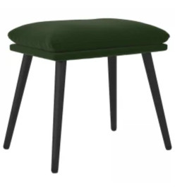 Chaise de relaxation avec repose-pied Vert foncé Velours